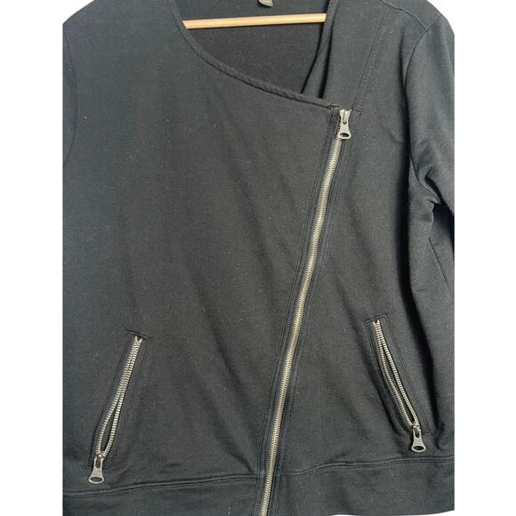 Banana Republic Factory Black Asymmetrical Zip Jacket Size Large - Picture 2 of 6